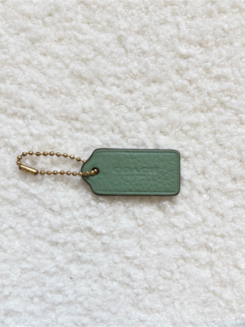 Coach Green Pebbled Leather Hang Tag